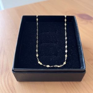14k gold sparkle mirror chain necklace